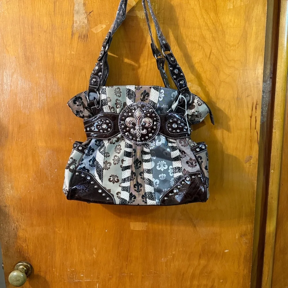 Elegant Black and Gray Women's Handbag